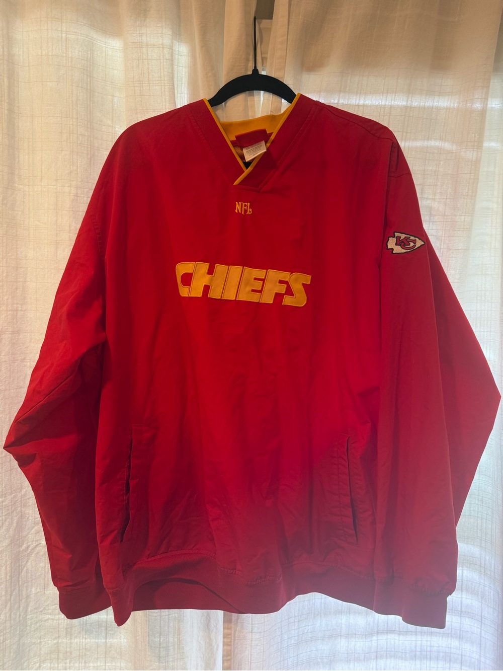 Kansas City Chiefs NFL Red Pullover Windbreaker Jacket Size 2XL
